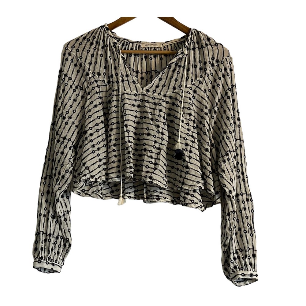 Urban Outfitters Crop Top Long Sleeve Blouse, Med